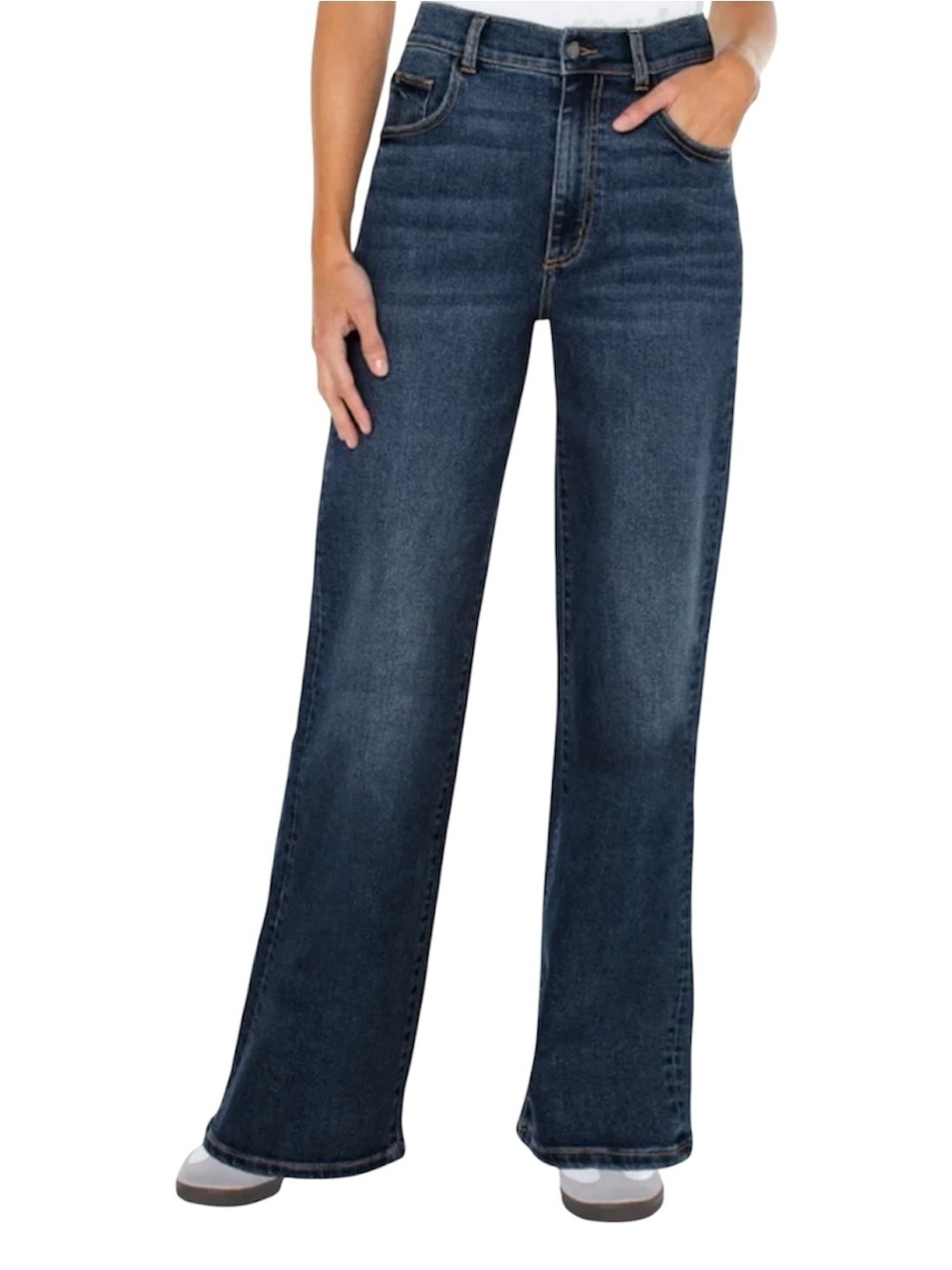 NWT WELL WORN Women’s Wide Leg High Rise Dark Wash Jeans Sz 6